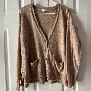 Madewell Tan Button Up Landscape‎ Cardigan Sweater  Size Large